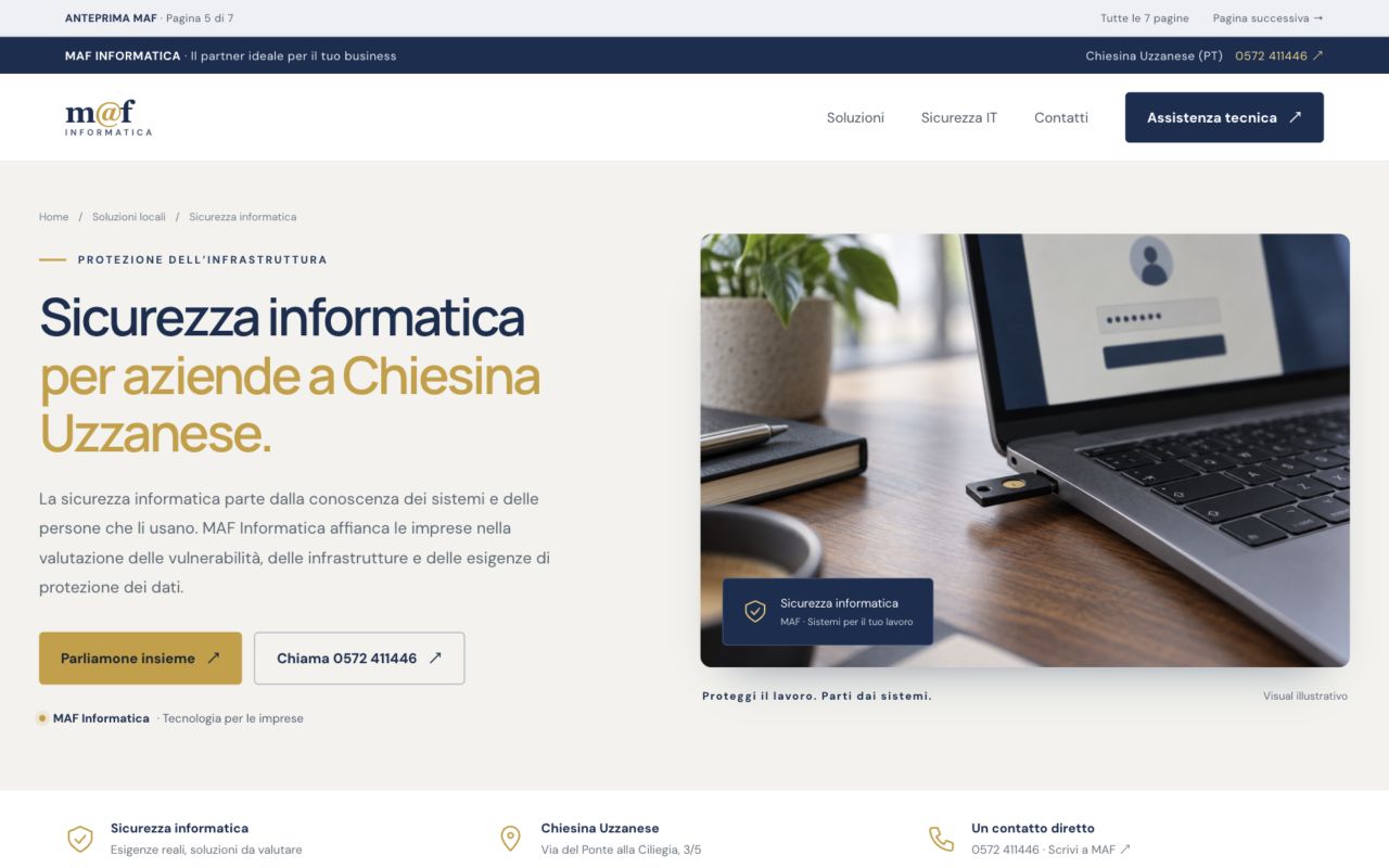 Anteprima della pagina: Sicurezza informatica per aziende a Chiesina Uzzanese