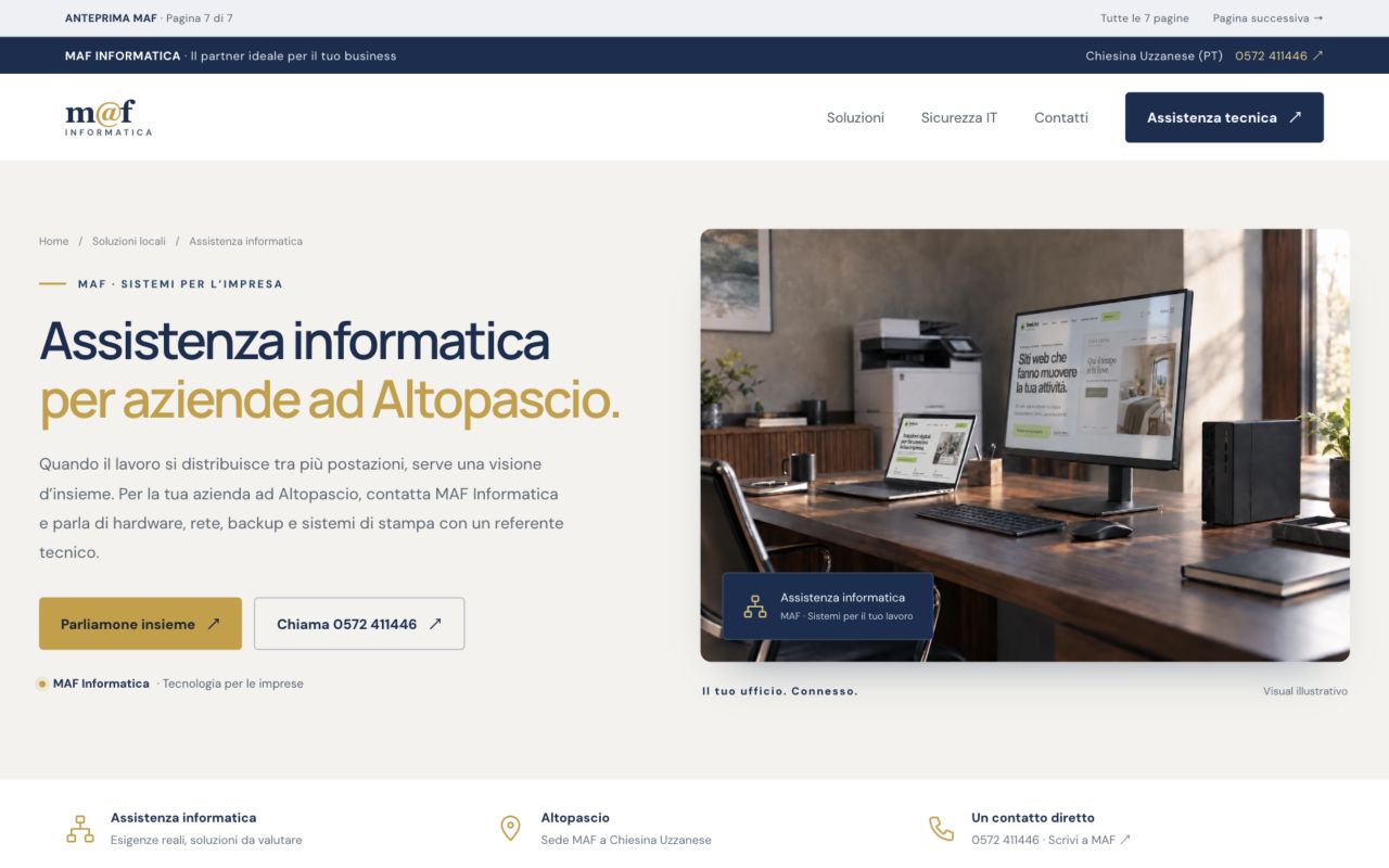 Anteprima della pagina: Assistenza informatica per aziende ad Altopascio
